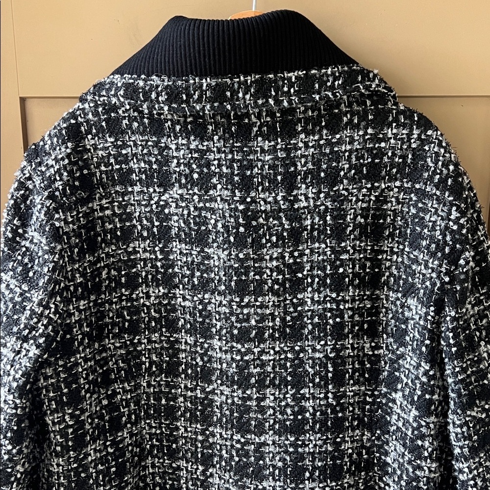 Powder River Outfitters XXL Tweed Black Gray Zip Up Coat Jacket Wool Blend - Picture 9 of 11